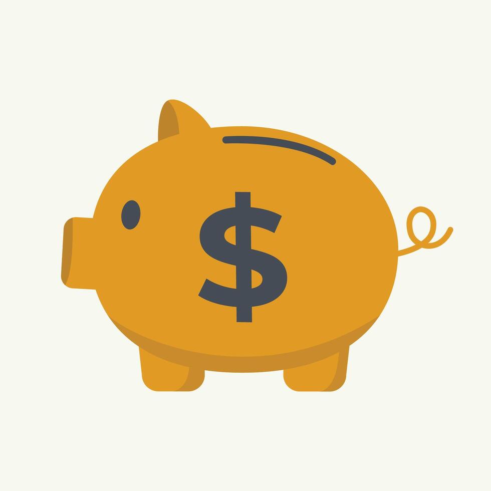 Piggy bank with dollar sign icon. illustration in flat style vector