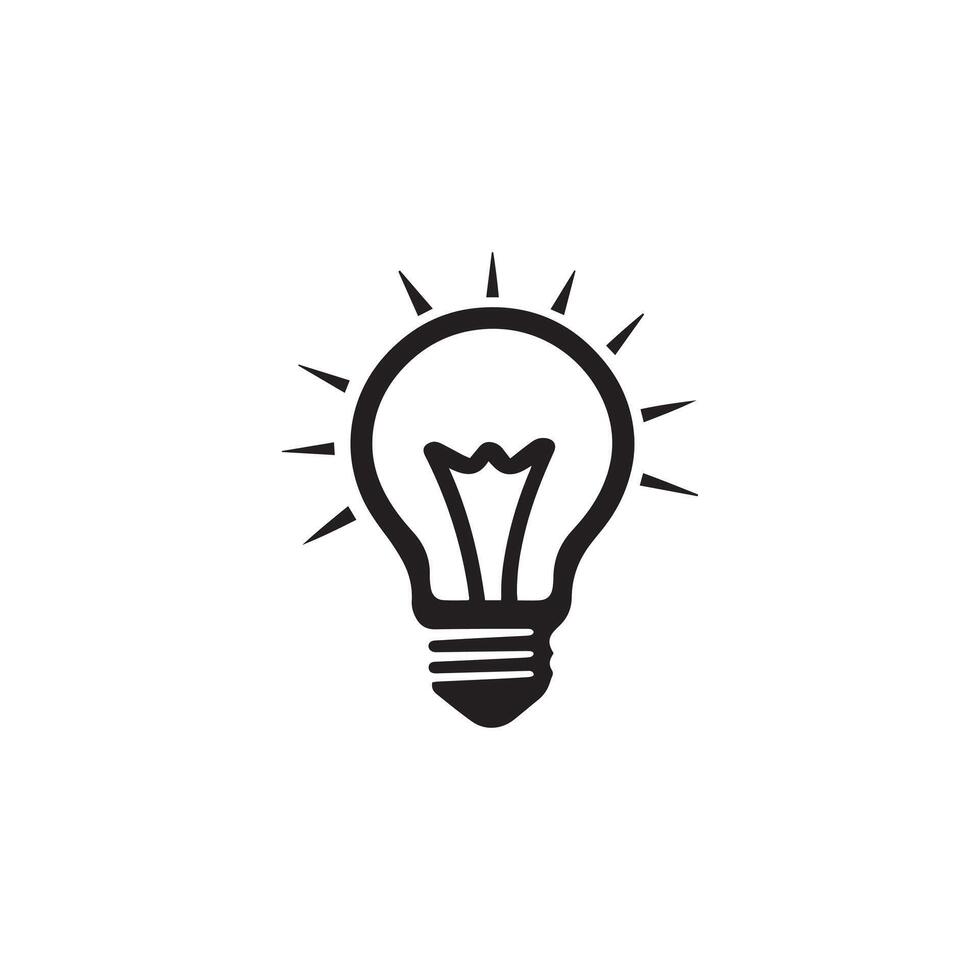 Bulb icon . Black Bulb icon on white background. illustration vector