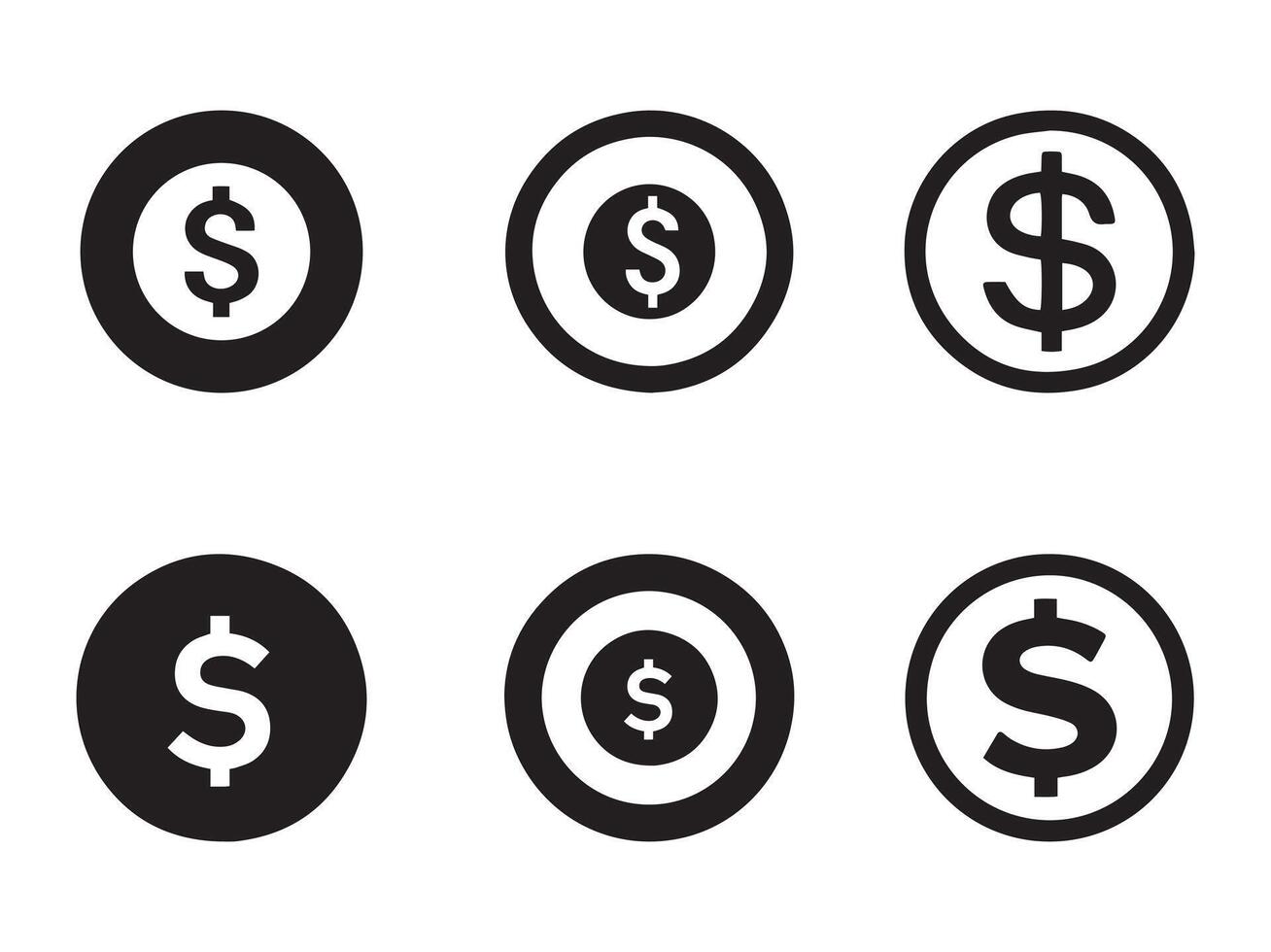 Dollar sign in a circle . Black dollar icon on white background. illustration vector
