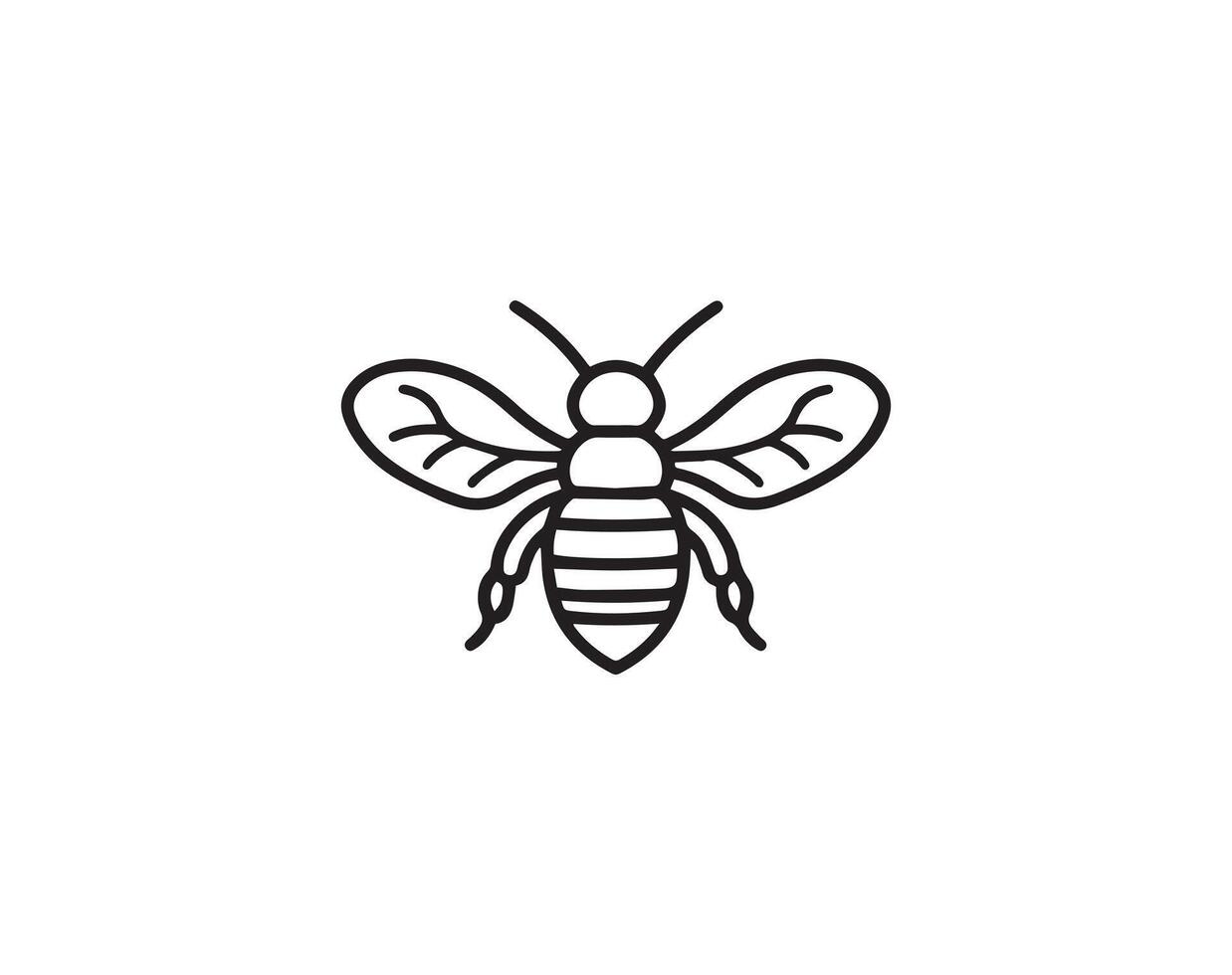 Bee icon. Black bee icon on white background. vector