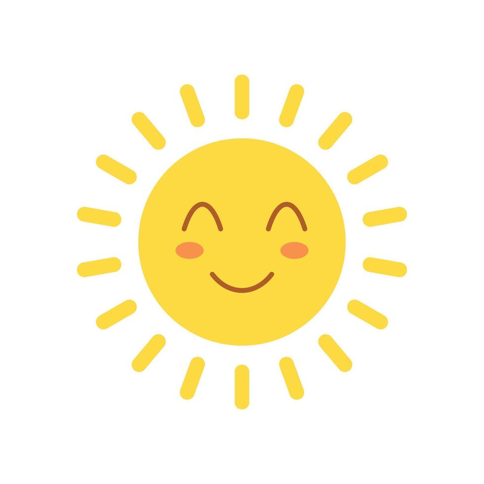 A smiling sun icon on a white background vector