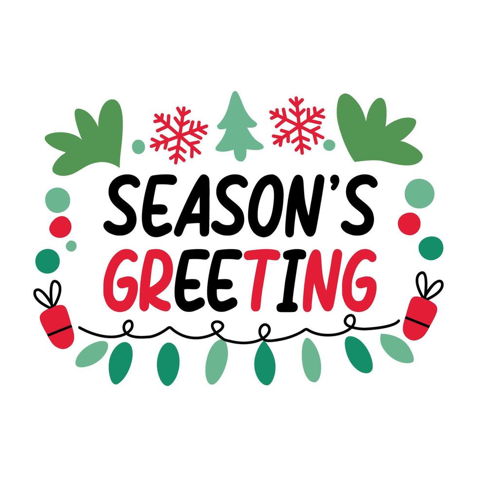 A flat sticker of season greeting typography vector