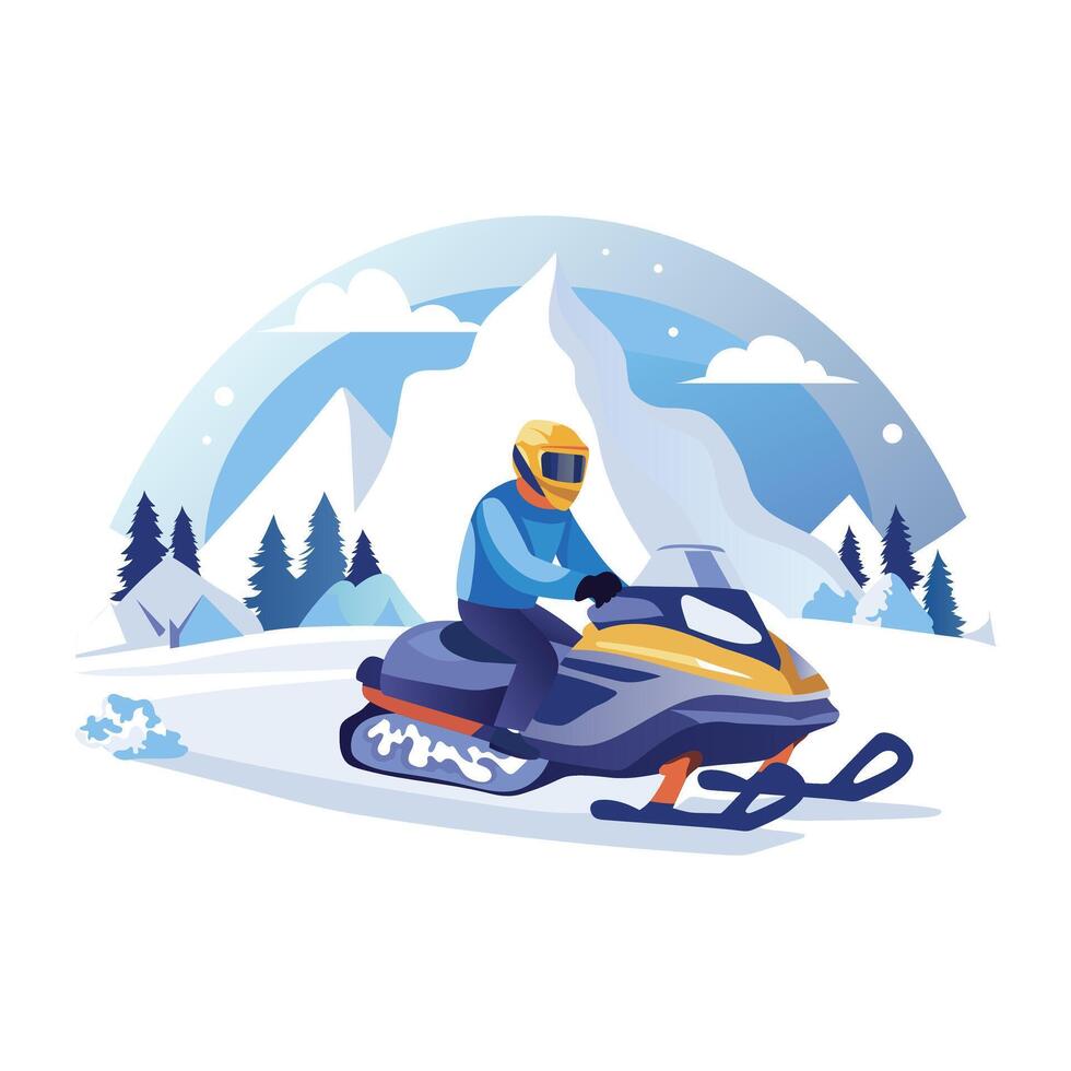 snow mountain range with a serene lake in the foreground vector