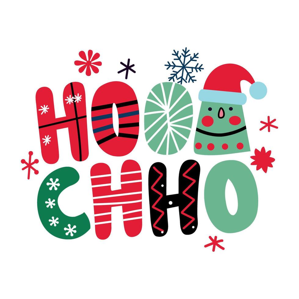A flat sticker of christmas typography vector