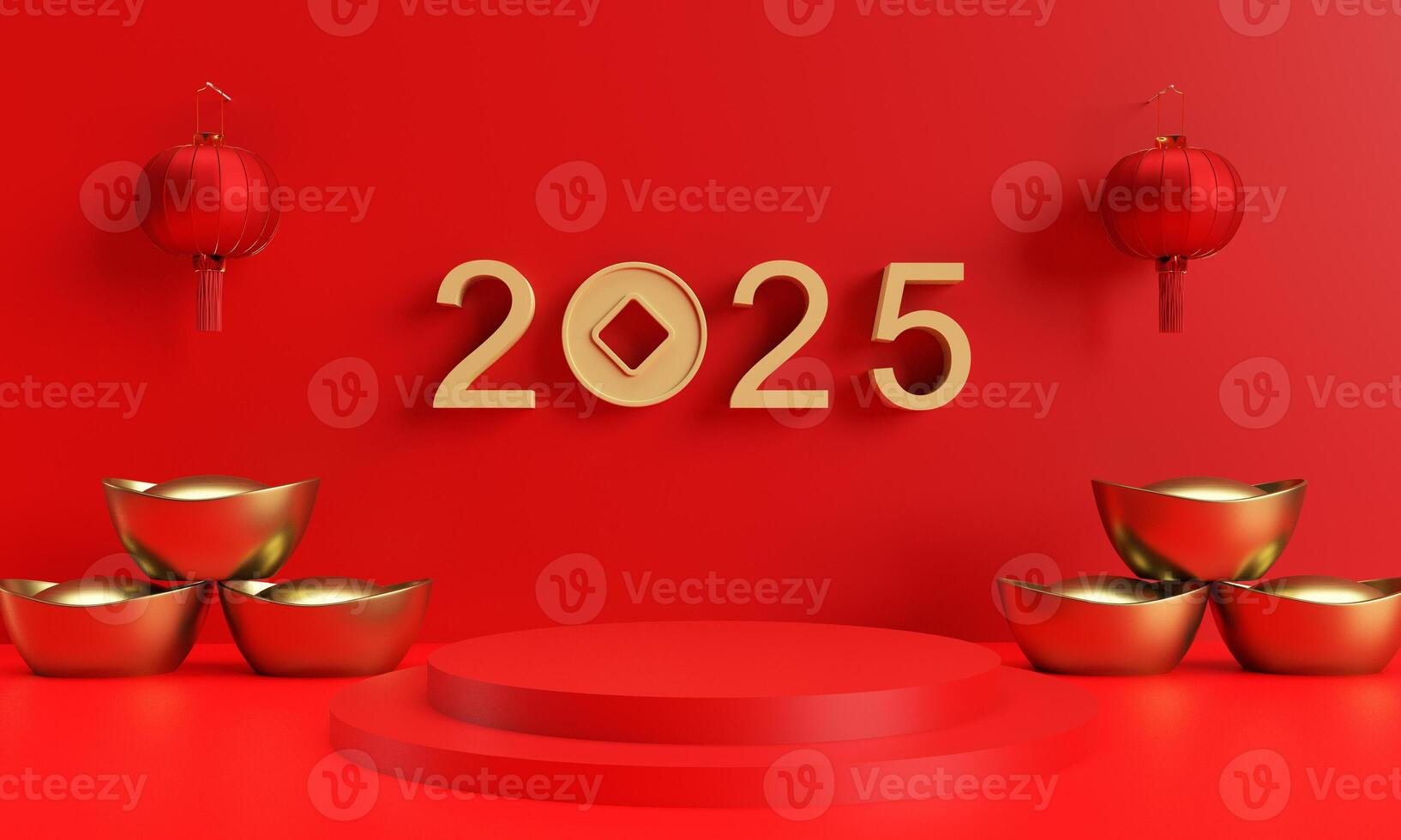 2025 2024 happy chinese new year snake zodiac culture religion celebration doin golden yellow lunar red podium stage showcase empty blank background wallpaper advertisement sale product marketing photo