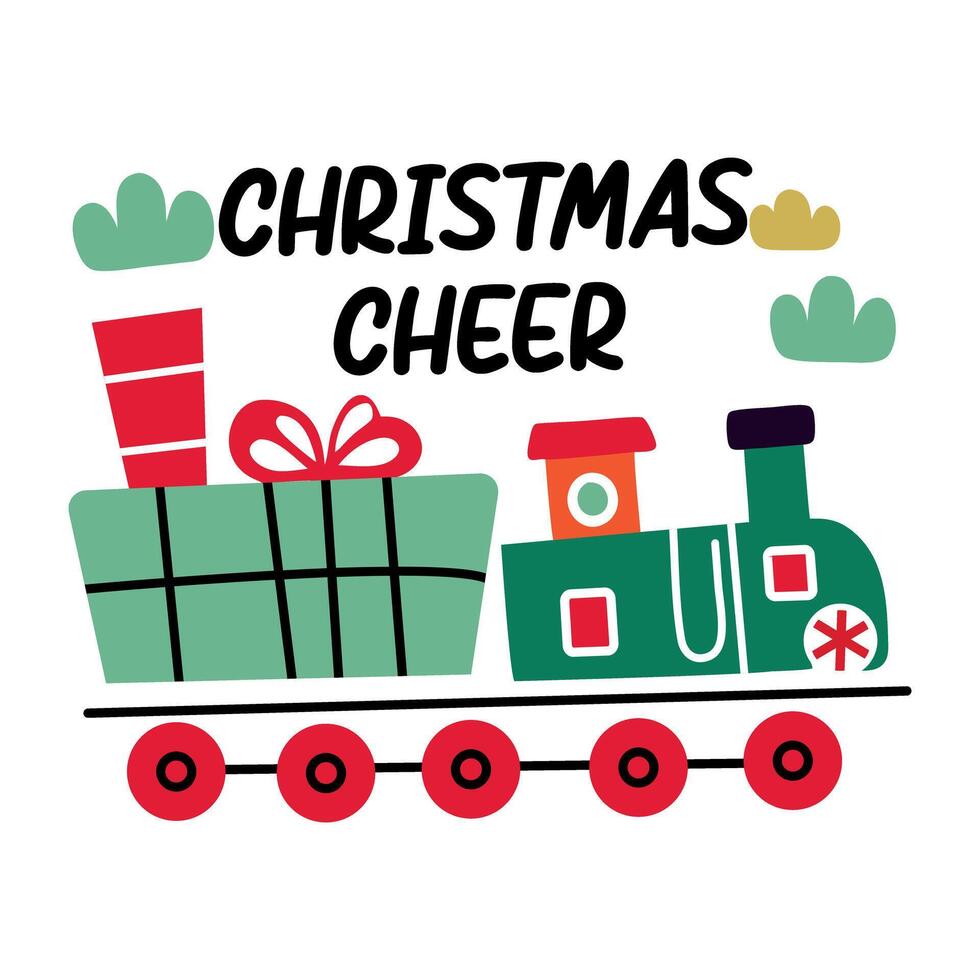 A flat sticker of christmas surprises with wrap up typography vector