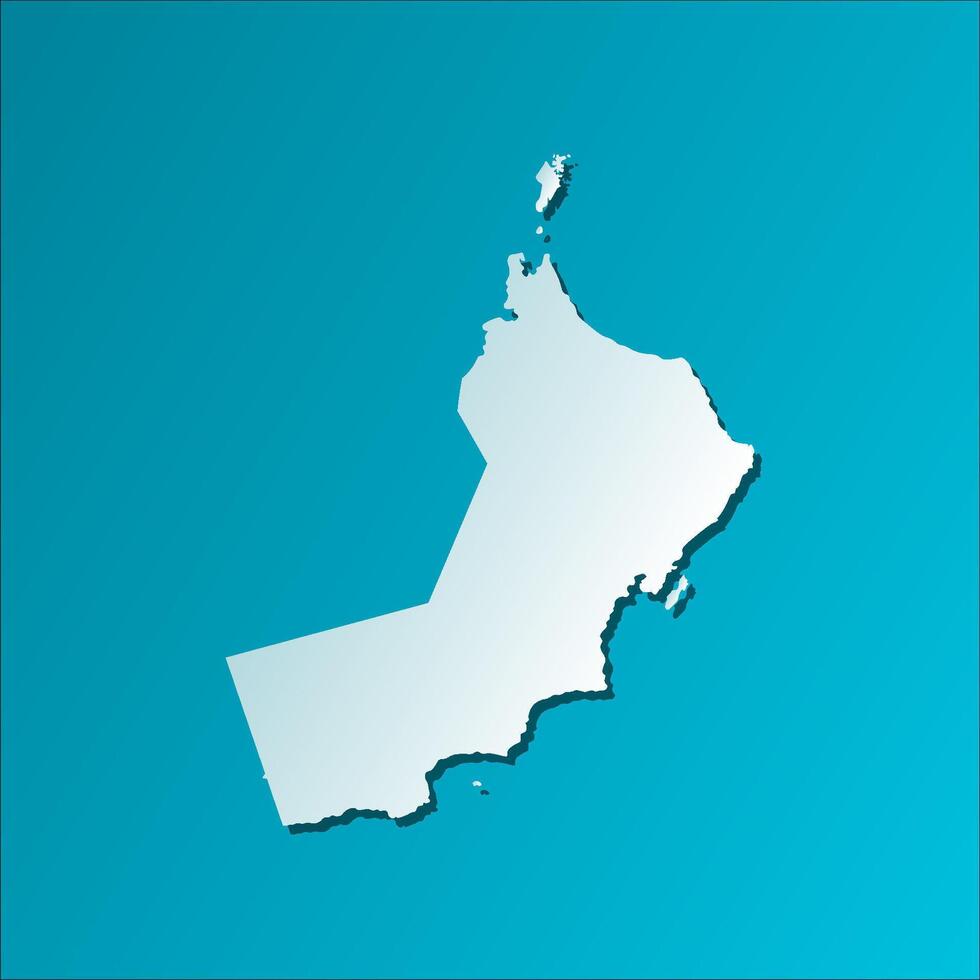 isolated simplified illustration icon with blue silhouette of Oman map. Dark blue background vector