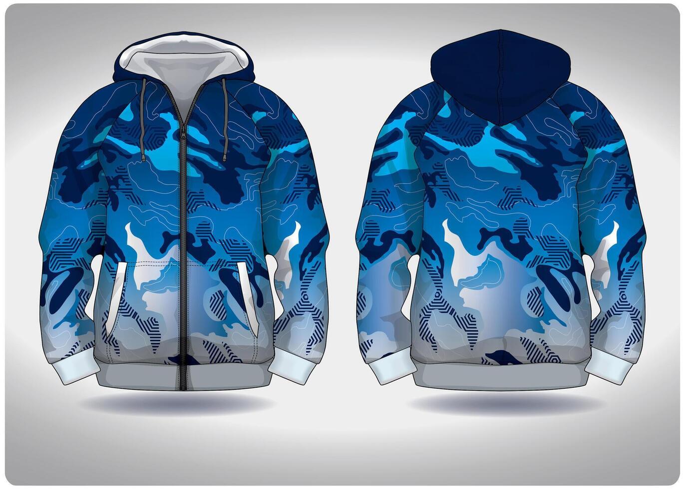 EPS jersey sports shirt .mixed army blue pattern design, illustration, textile background for sports long sleeve hoodie vector