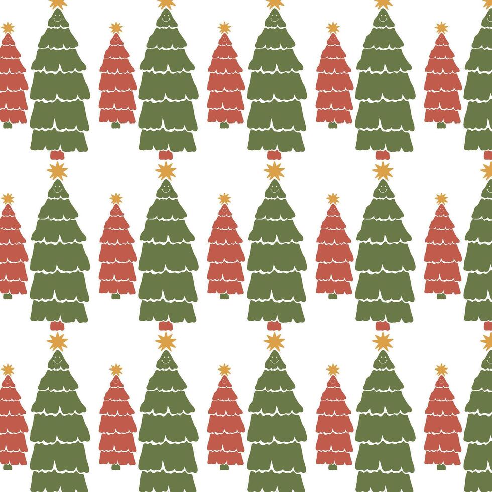 Green and Red Christmas Tree Pattern for Holiday Season vector