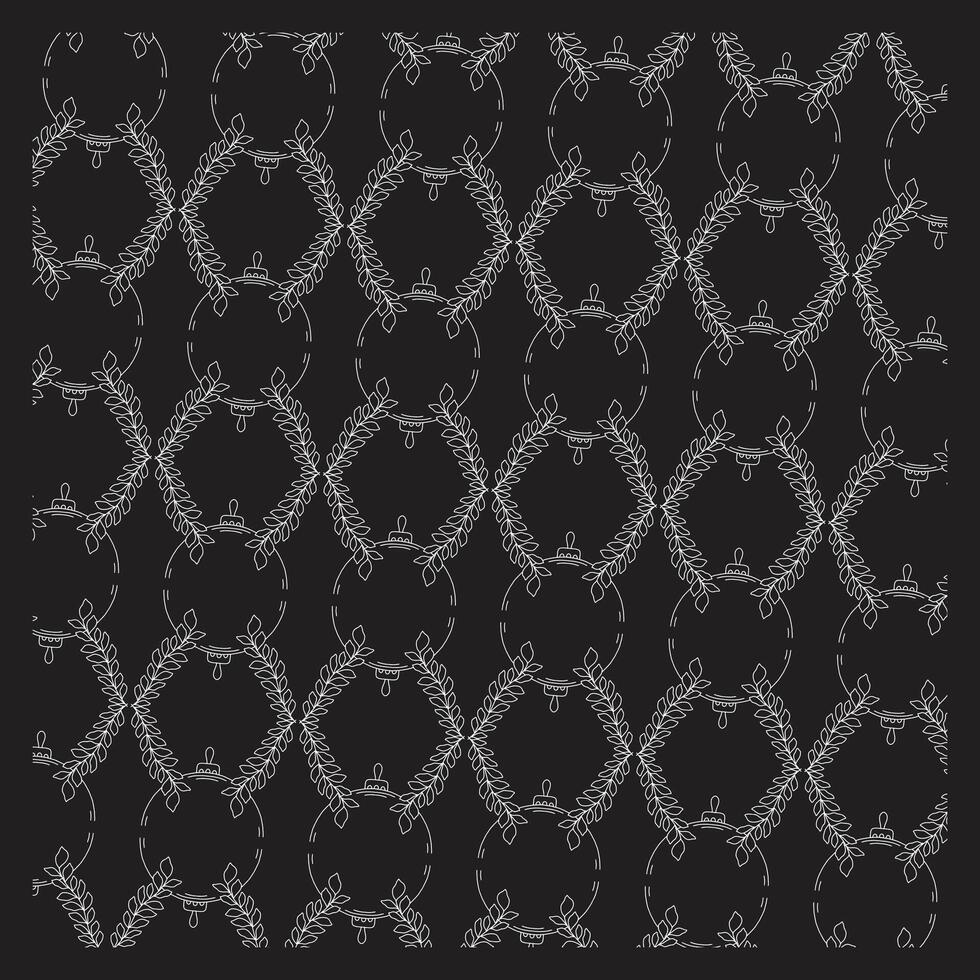 Dark Grey Circular Floral Pattern for Holiday Theme vector
