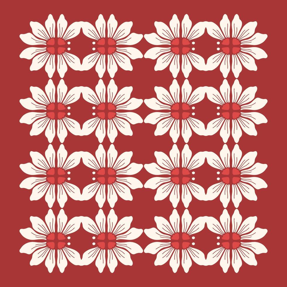 Red Floral Pattern for Holiday Theme vector