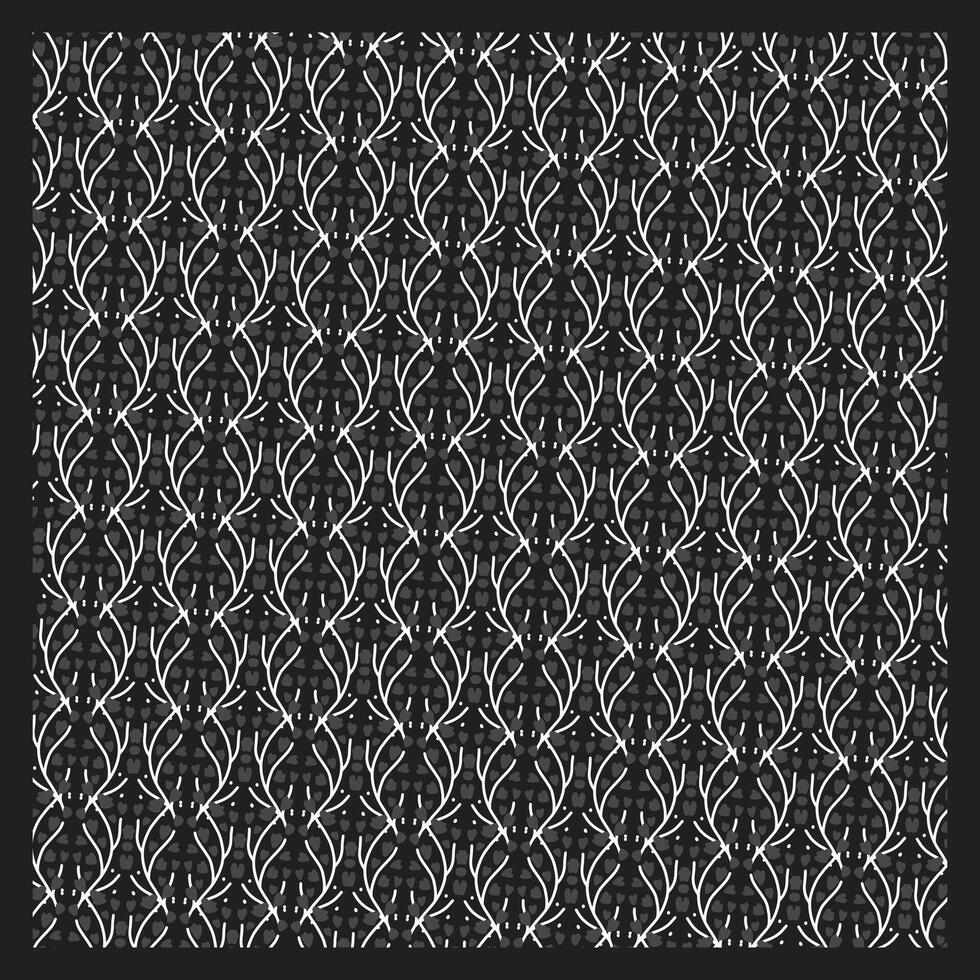 Dark Black and Grey Geometric Floral Pattern vector