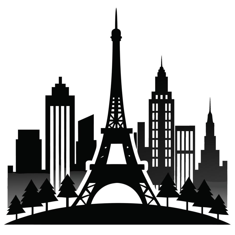 Paris city skyline vector