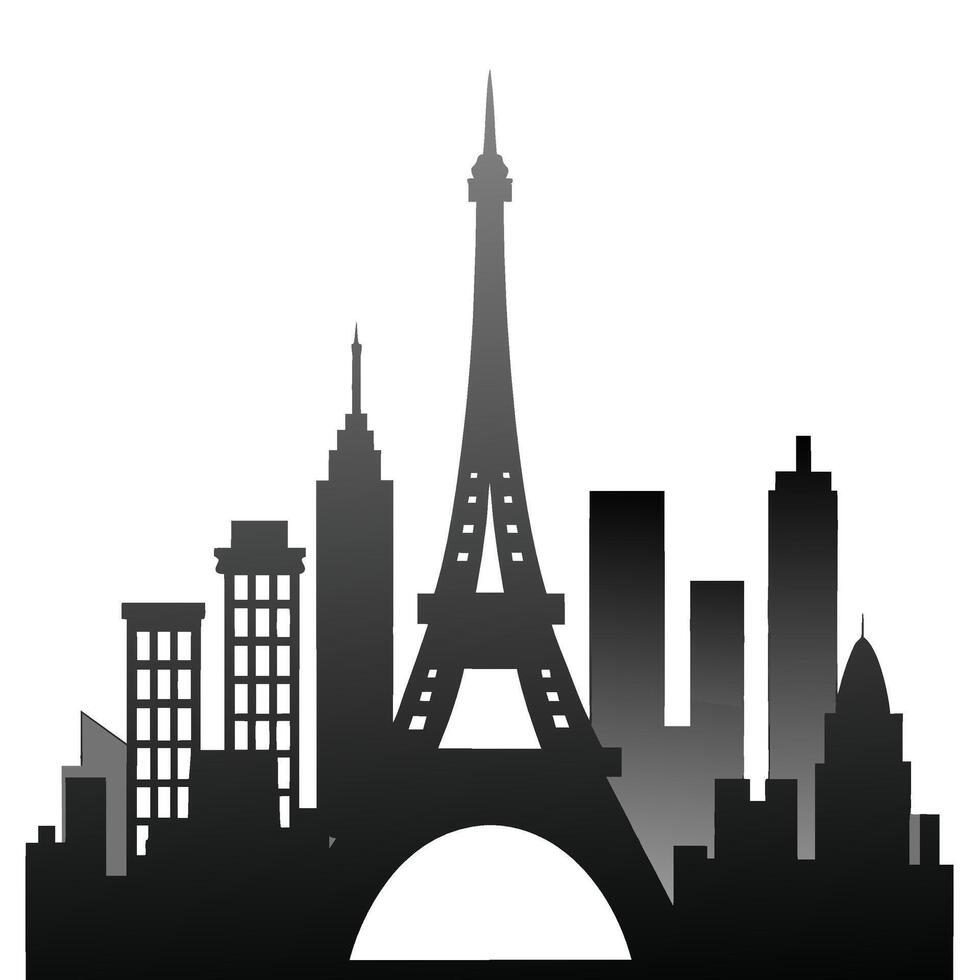 A silhouette of the eiffel tower in paris vector