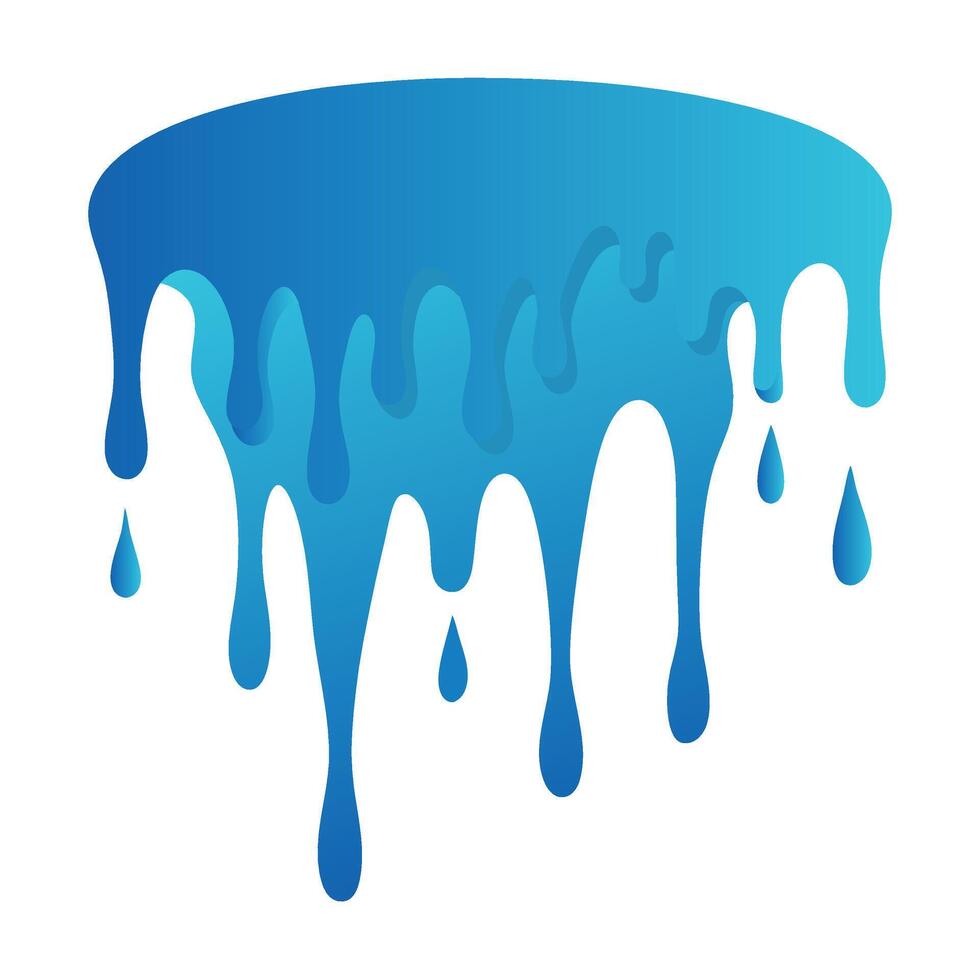 A blue liquid dripping from a white background vector
