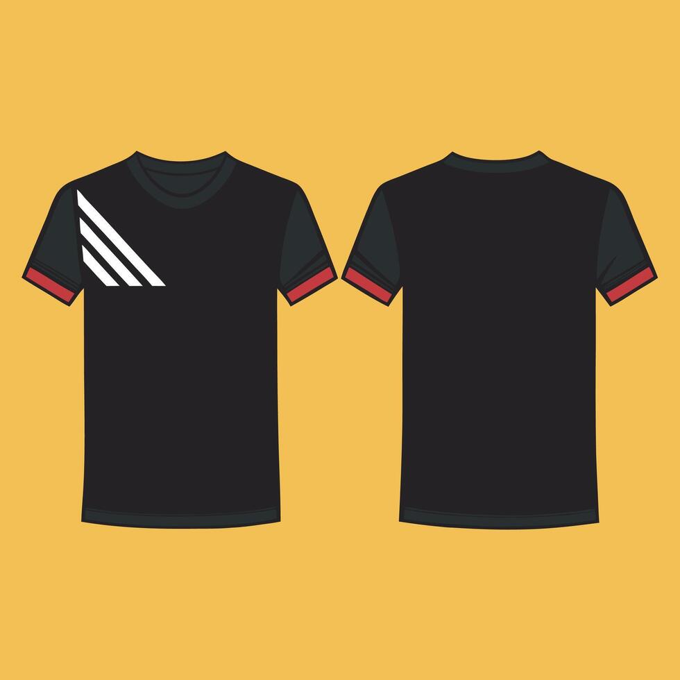 Black t shirt mock-up on yellow background vector