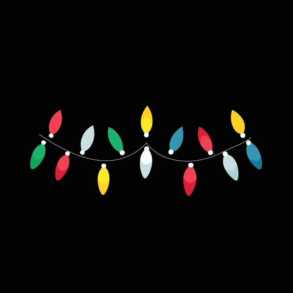 A black background with a bunch of christmas lights vector
