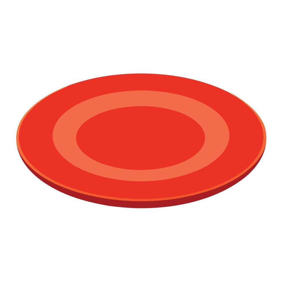 A red plate with a circular hole in it vector