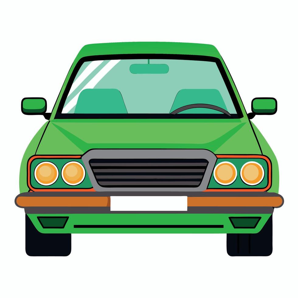 A green car on a white background vector