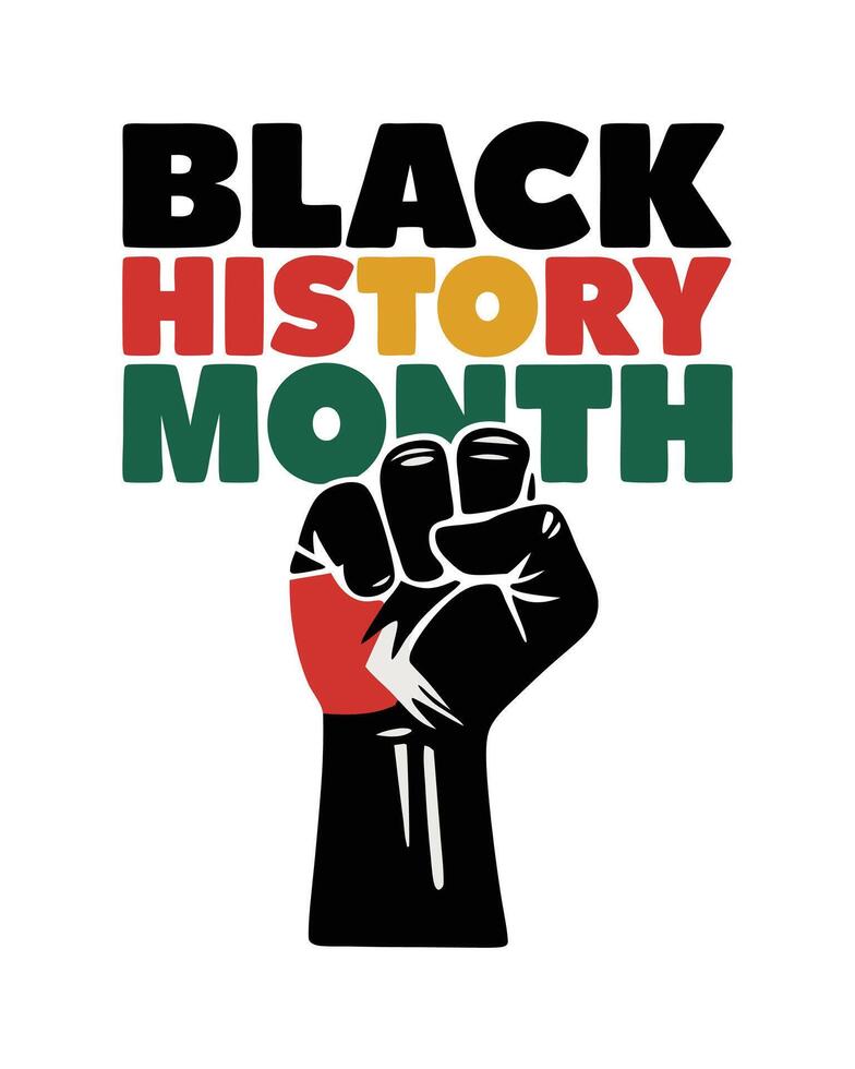 Black history month logo with fist vector