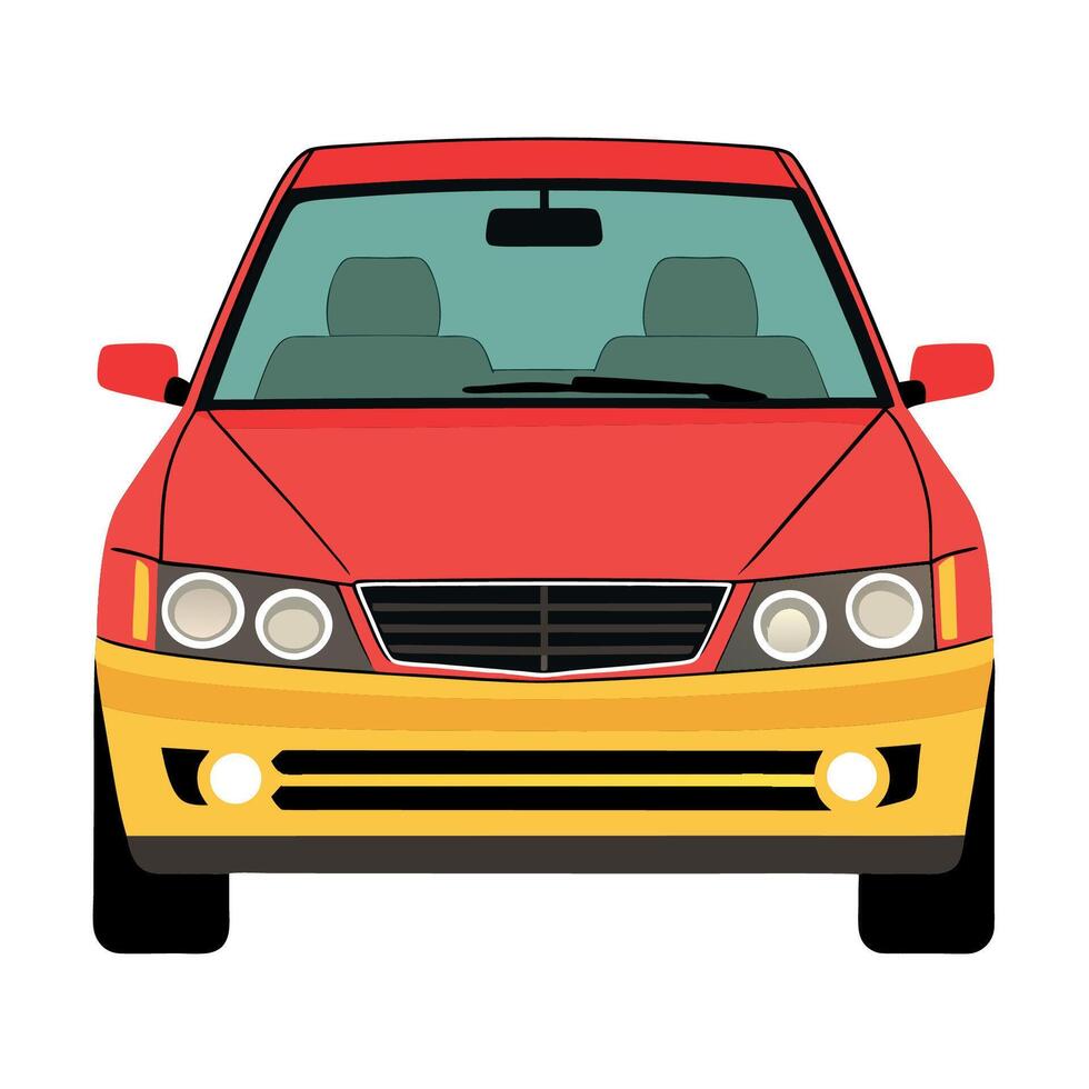 A red car on a white background vector