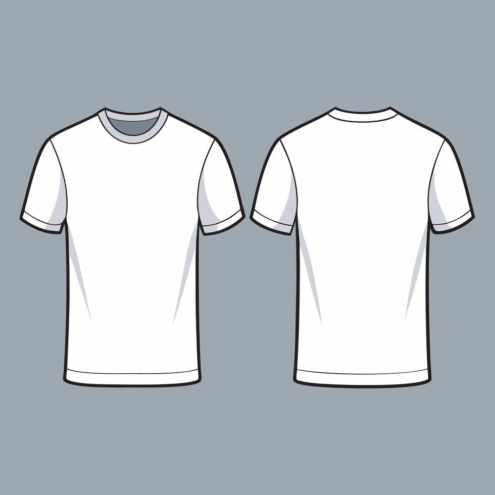 White t - shirt template template, blank front and back vector
