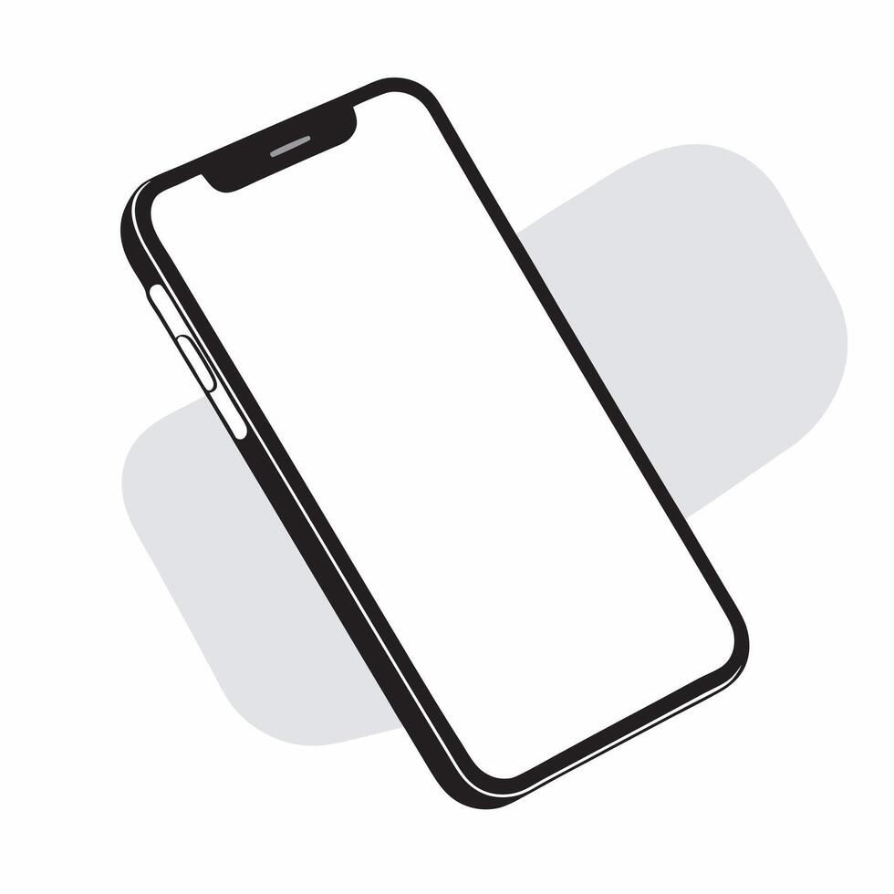 An illustration of a smartphone with a blank screen vector