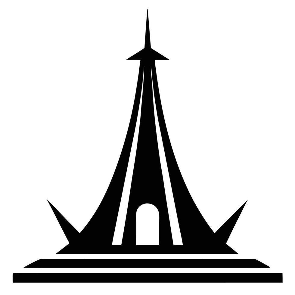 A black and white illustration of a tower vector