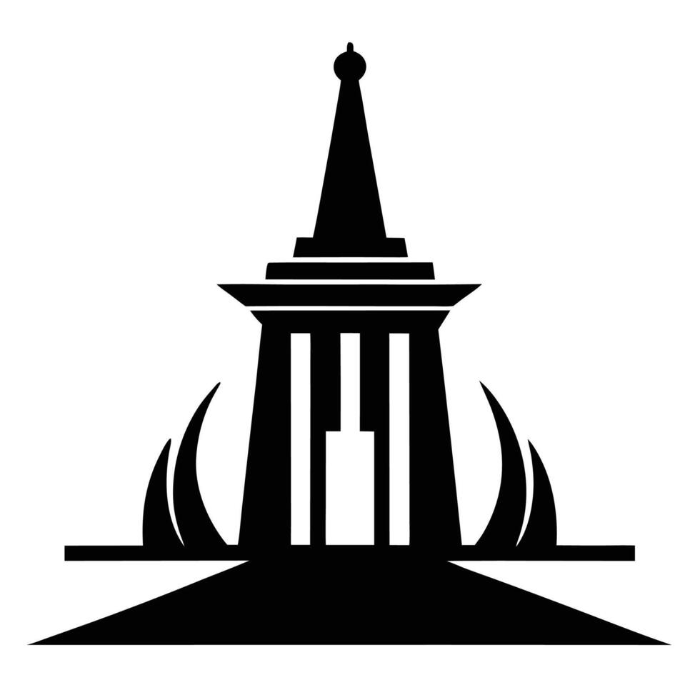 A black and white silhouette of a tower vector