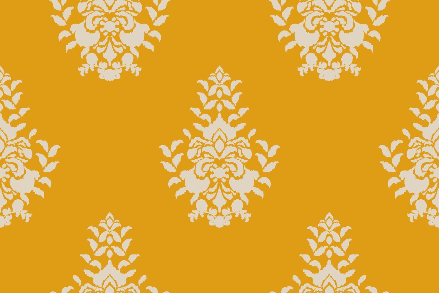Motif African ethnic handmade beautiful Ikat art.African Ikat ethnic tribal, boho colors seamless wallpaper on yellow background vector