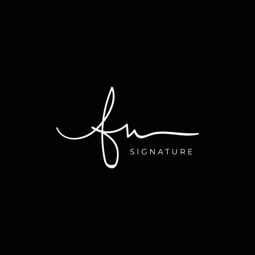 fn initial letter handwriting signature style monogram logo design template vector