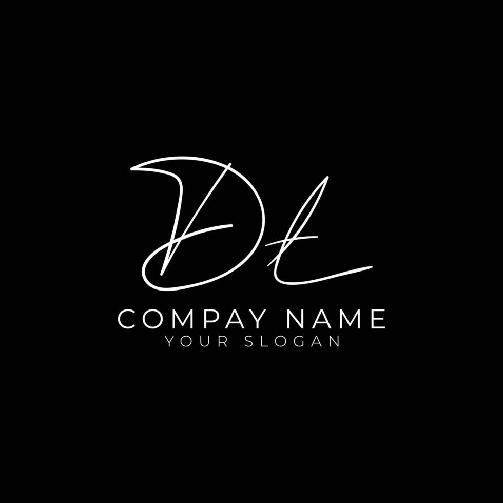 dt initial letter handwriting signature style monogram logo design template vector
