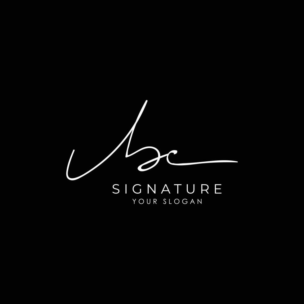 BC initial letter handwriting signature style monogram logo design template vector