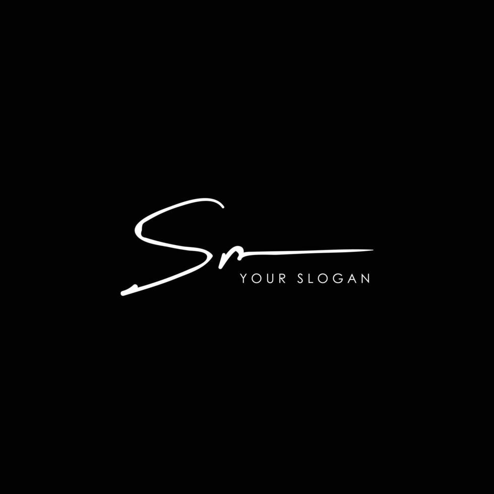sr initial letter handwriting signature style monogram logo design template vector