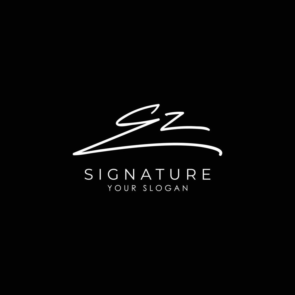 e z initial letter handwriting signature style monogram logo design template vector