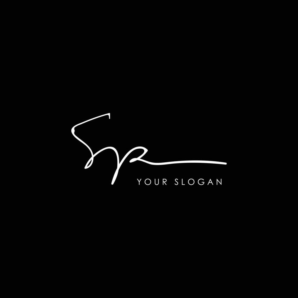 SP initial letter handwriting signature style monogram logo design template vector