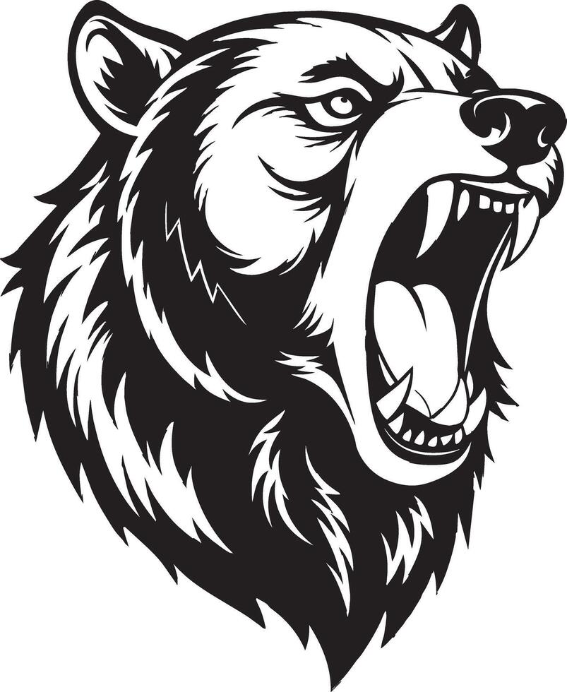 Bear Head Tattoo. Mascot Creative Design. vector