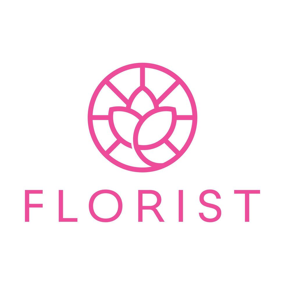 florist flat minimalist logo design vector