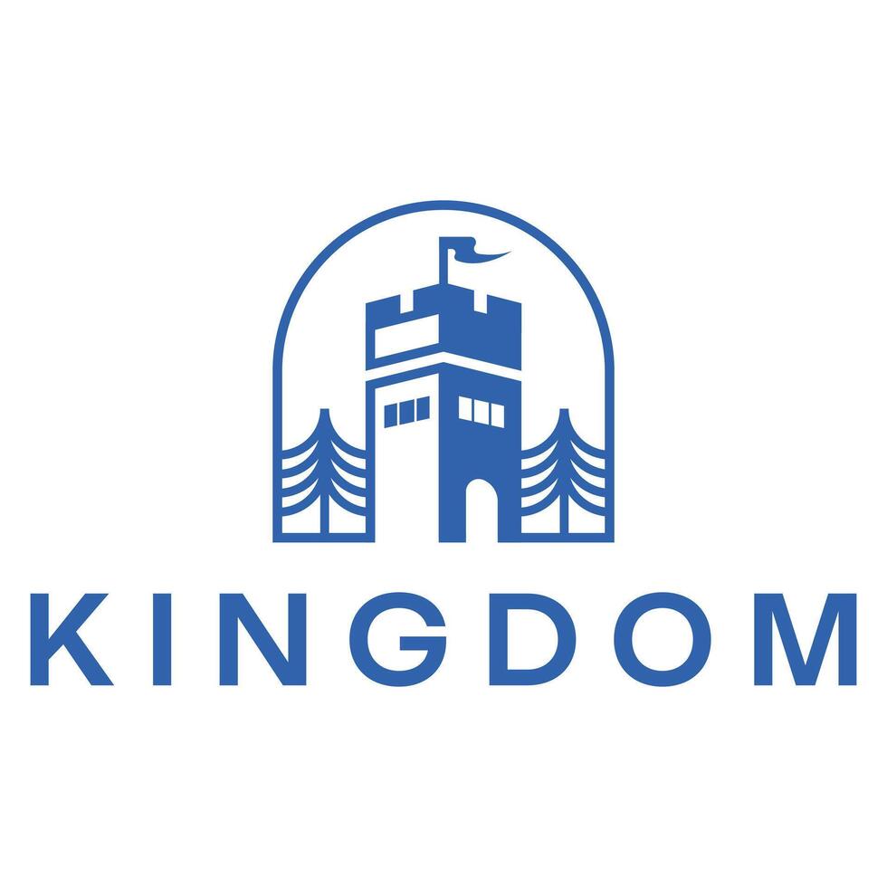 kingdom flat minimalist logo design vector