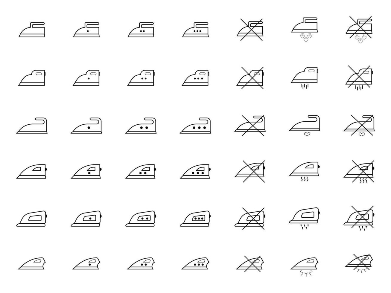 42 IRON icon BUNDLE LAUNDRY CARE SYMBOLS vector