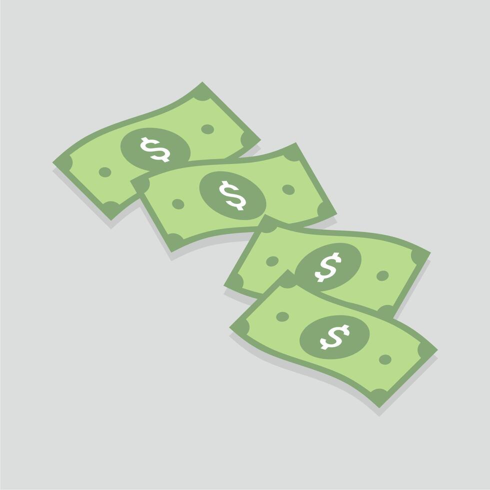 illustration of many dollar bills vector