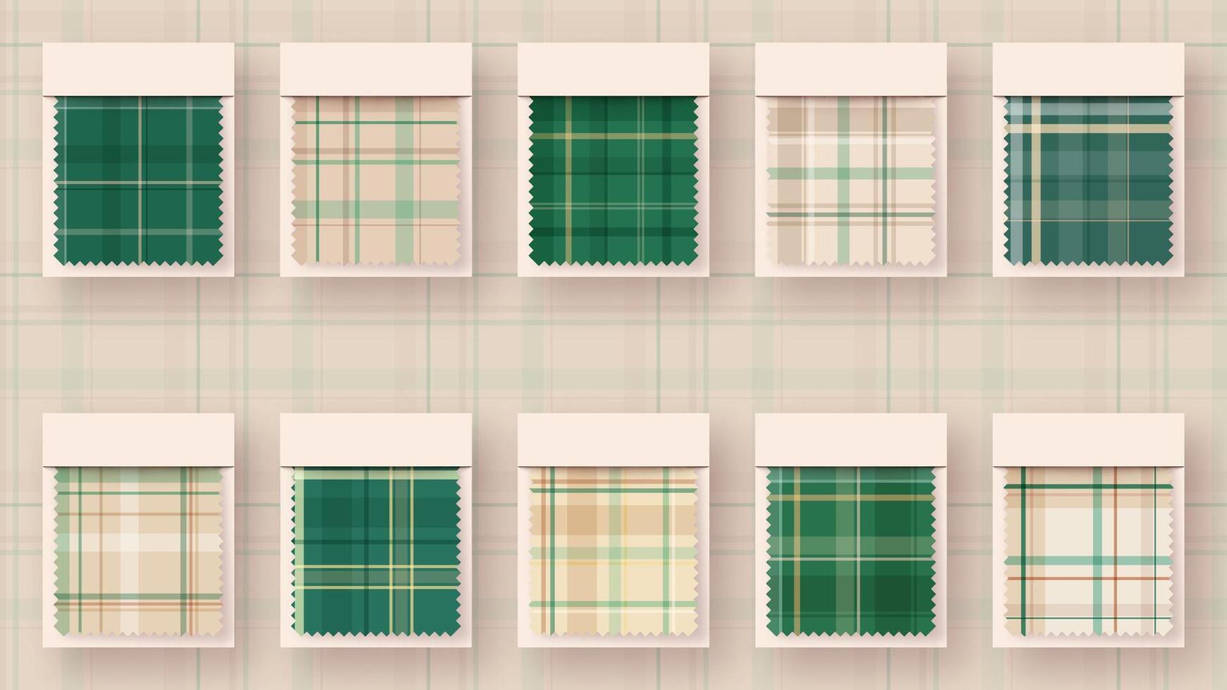 10 Seamless Simple Tartan Pattern. Traditional Scottish Texture. Fashionable Fabric. Textile Background. eps 10 vector