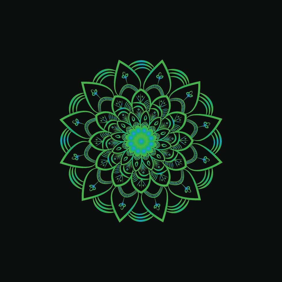 creative modern mandala design with green and blue color vector