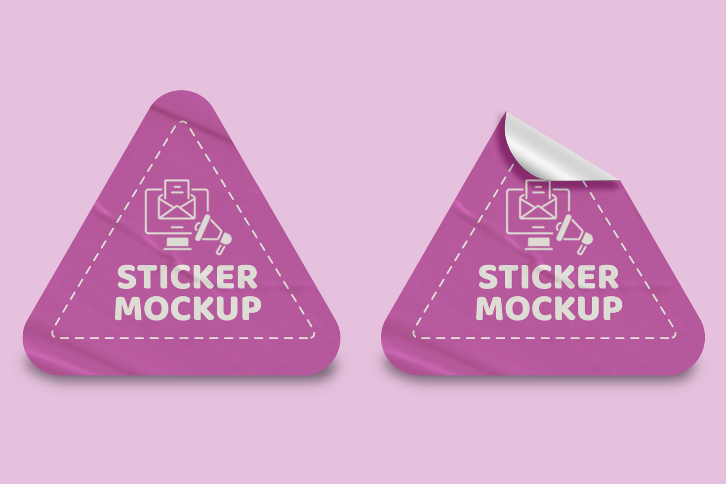 Triangle Sticker Mockup Template psd