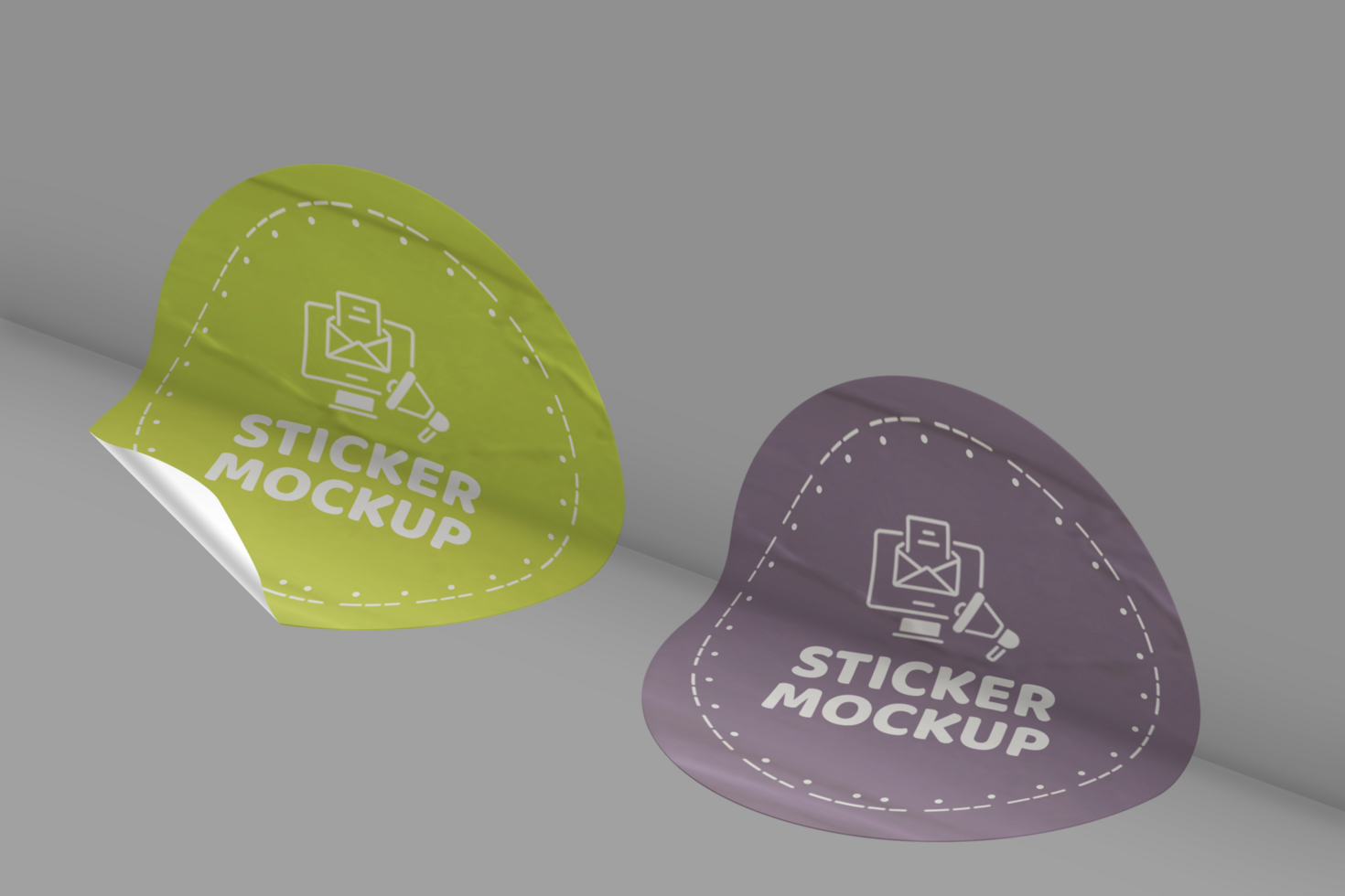 Realistic Round Sticker Mockup Template Promotional Label Tag Mockup V4 psd
