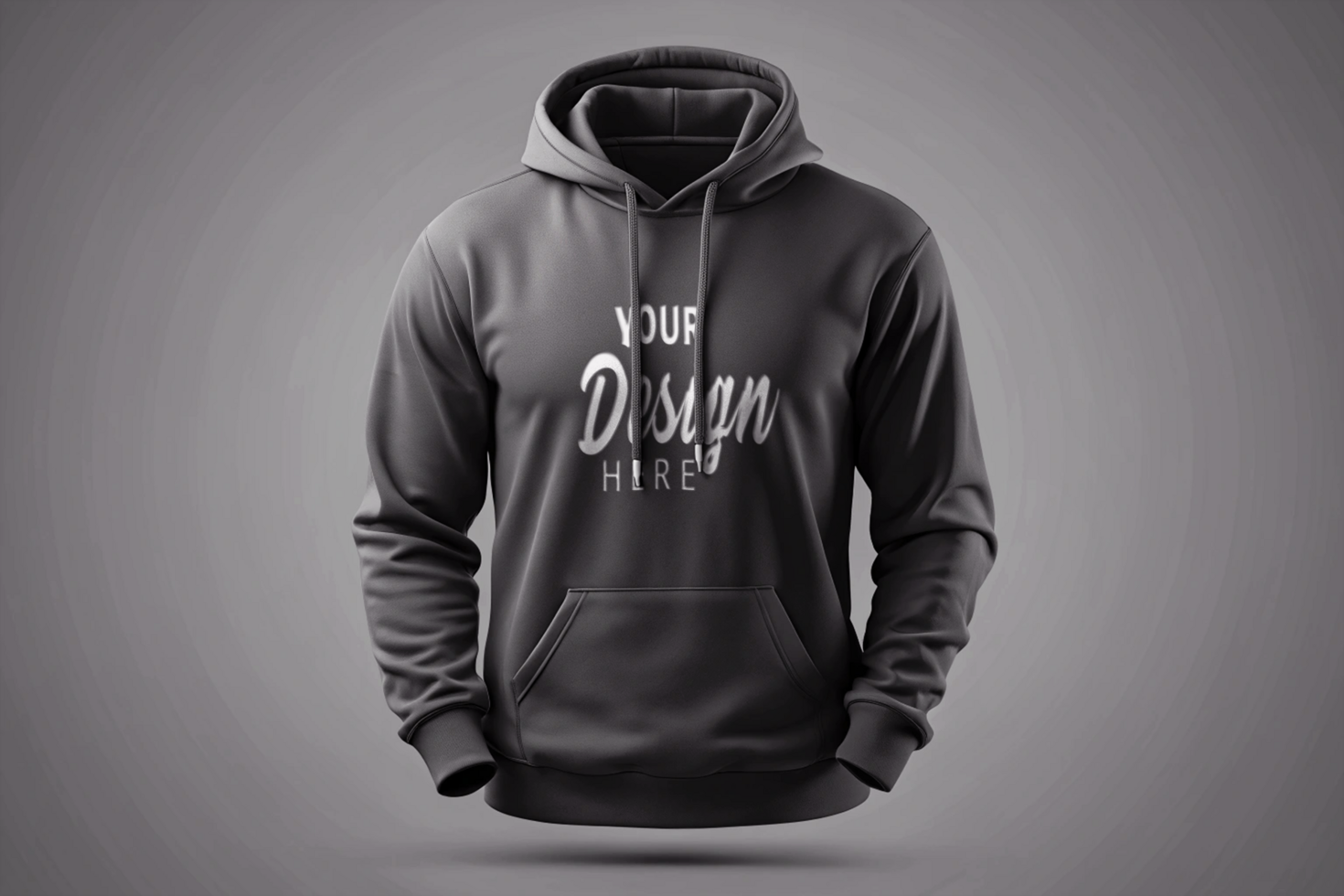 a black hoodie with a logo for your Design on Mockup Template psd