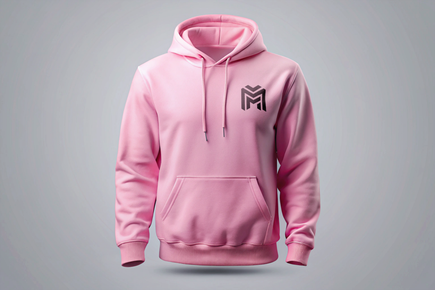 a Front View pink hoodie with a Mockup Template Design psd