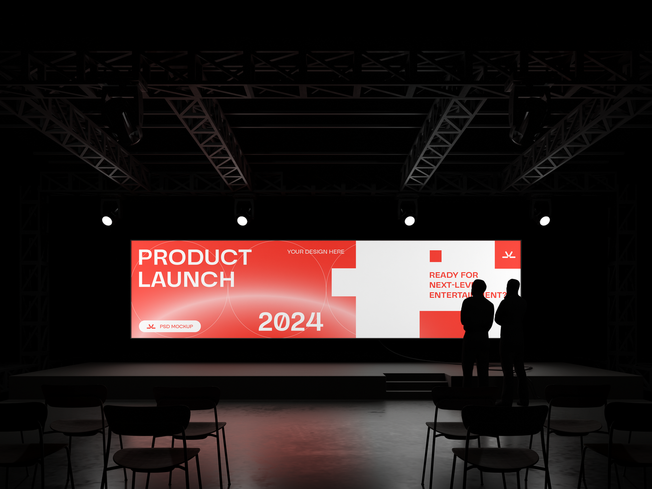 Realistic Display Screen 3D Mockup psd