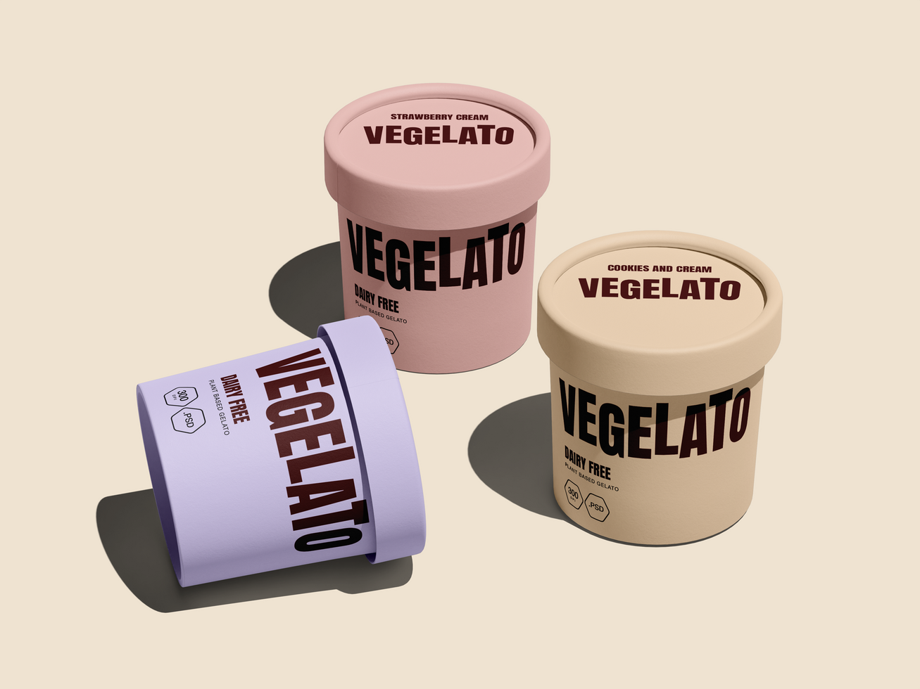 Ice Cream Cup Mockup 3D psd