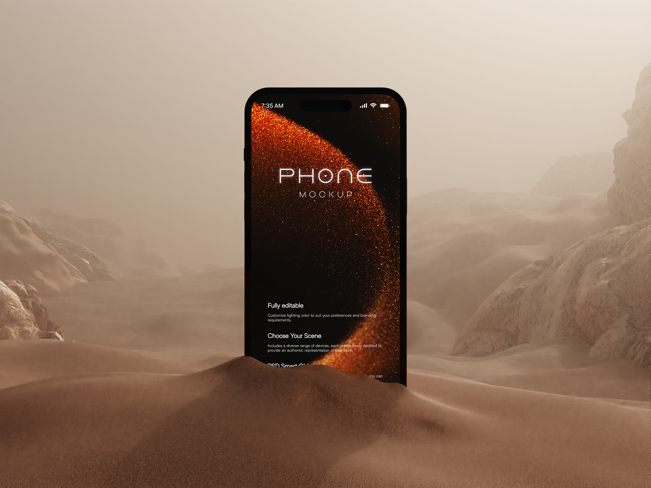 Realistic Phone 3D Mockup psd